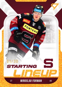 Miroslav Forman Sparta Tipsport ELH 2022/23 SportZoo 2. serie Starting LINEUP 3rd PERIOD /30 #SL-12